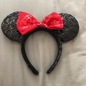 Disney Minnie Mouse Ears Headband - Black Sparkles